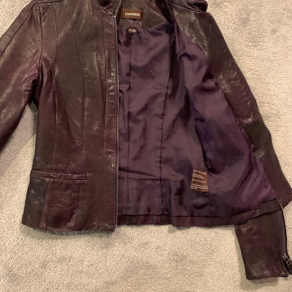 Danier Leather Jacket- Colour: Eggplant - Picture 3 of 5